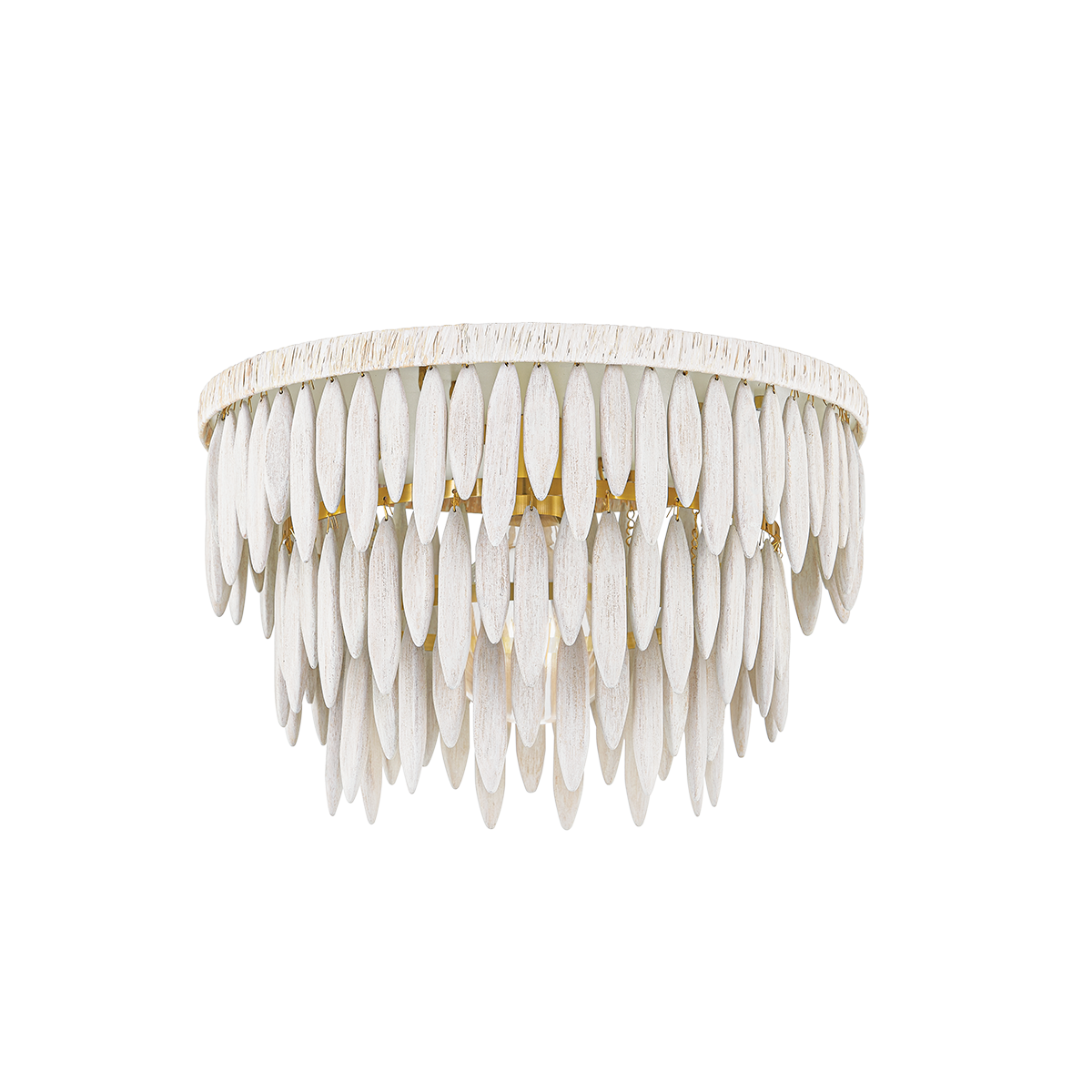 Mitzi TIFFANY AGED BRASS/TEXTURED CREAM 18.25W x 12H Semi-Flush Mount