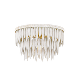 Mitzi TIFFANY AGED BRASS/TEXTURED CREAM 18.25W x 12H Semi-Flush Mount