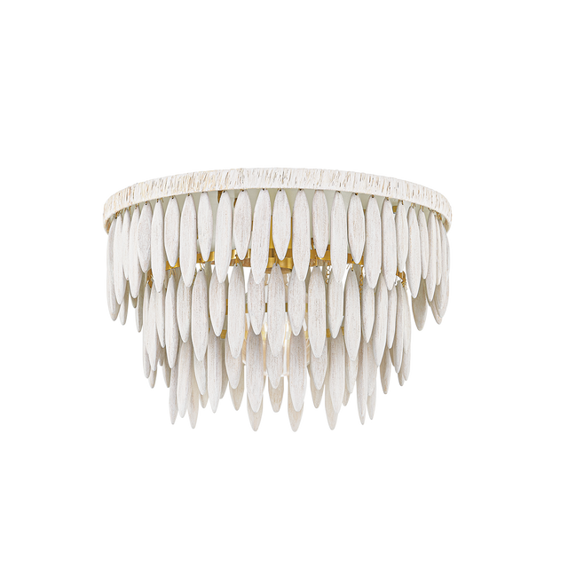 Mitzi TIFFANY AGED BRASS/TEXTURED CREAM 18.25W x 12H Semi-Flush Mount