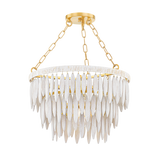 Mitzi TIFFANY AGED BRASS/TEXTURED CREAM 18.25W x 12.75H Pendant