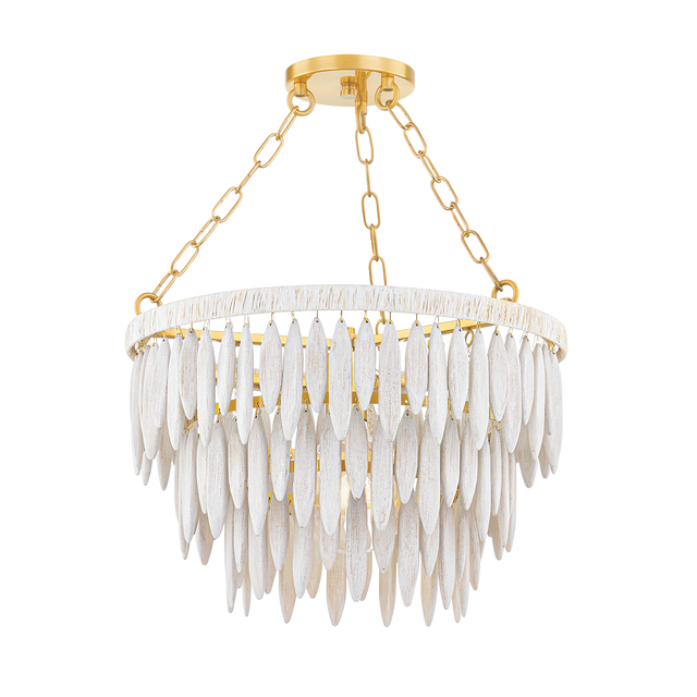 Mitzi TIFFANY AGED BRASS/TEXTURED CREAM 18.25W x 12.75H Pendant