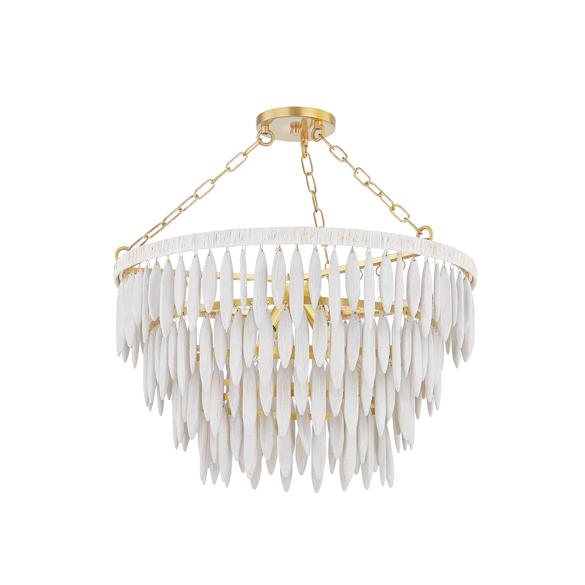 Mitzi TIFFANY AGED BRASS/TEXTURED CREAM 24W x 15.25H Chandelier