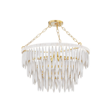 Mitzi TIFFANY AGED BRASS/TEXTURED CREAM 24W x 15.25H Chandelier
