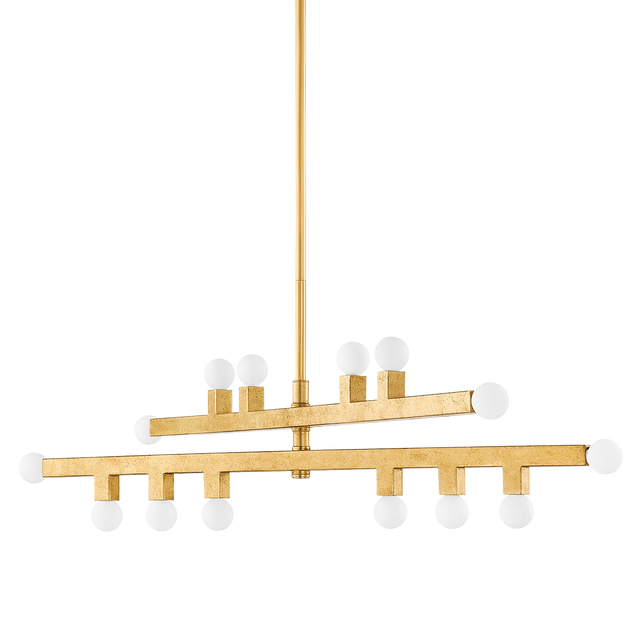 Mitzi SUTTER Vintage Gold Leaf 40.75W x 10.5H Chandelier