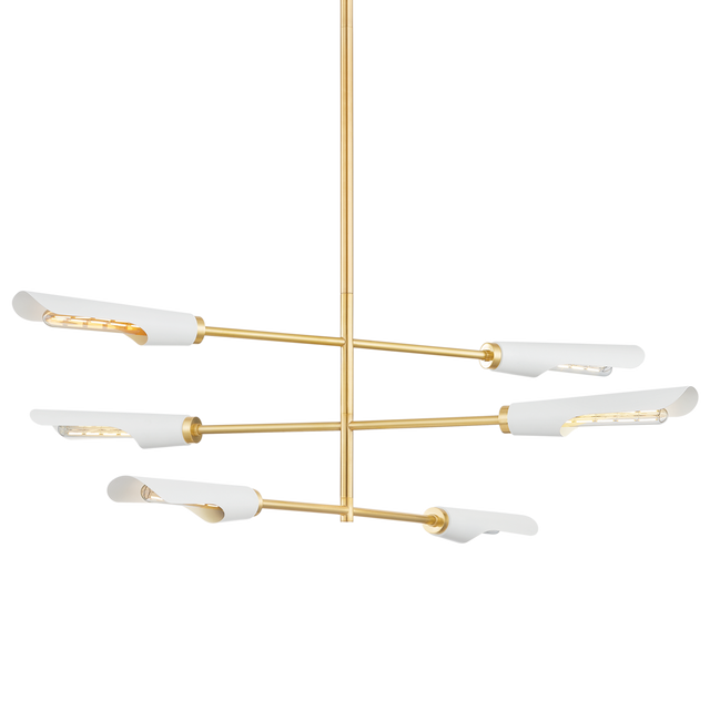 Mitzi HARPERROSE AGED BRASS/SOFT WHITE 48W x 15.5H Chandelier
