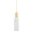 Mitzi CORISSA Aged Brass/ Ceramic Whitewash Bisque 5W x 20.5H Pendant