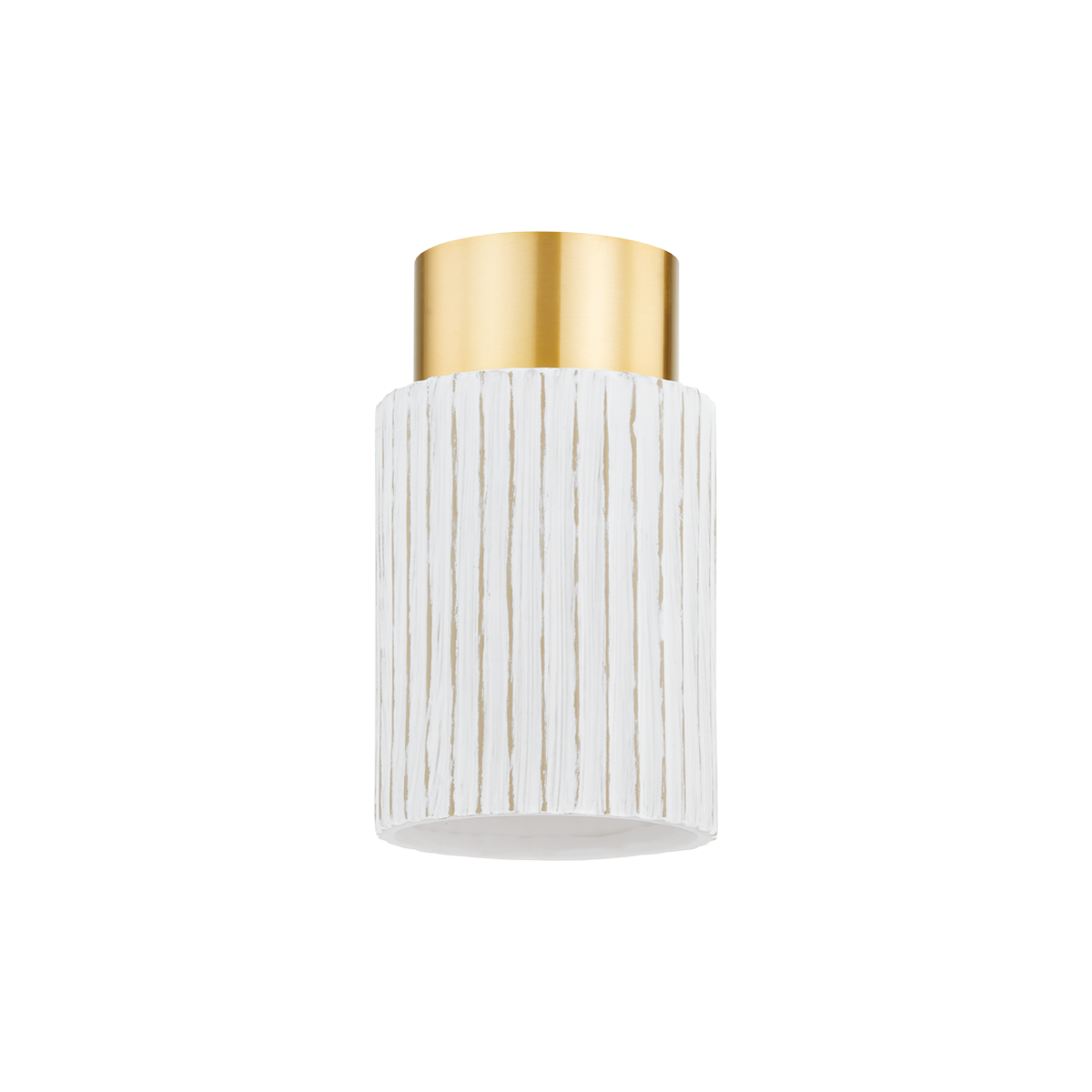 Mitzi CORISSA Aged Brass/ Ceramic Whitewash Bisque 5.75W x 9.75H Flush Mount