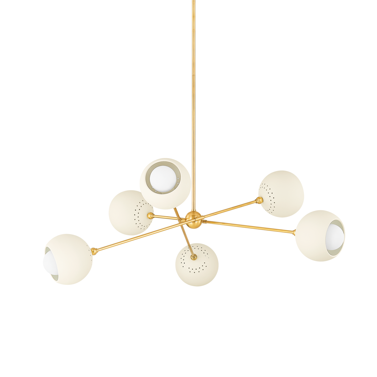 Mitzi SAYLOR AGED BRASS/SOFT CREAM 40W x 19.5H Chandelier