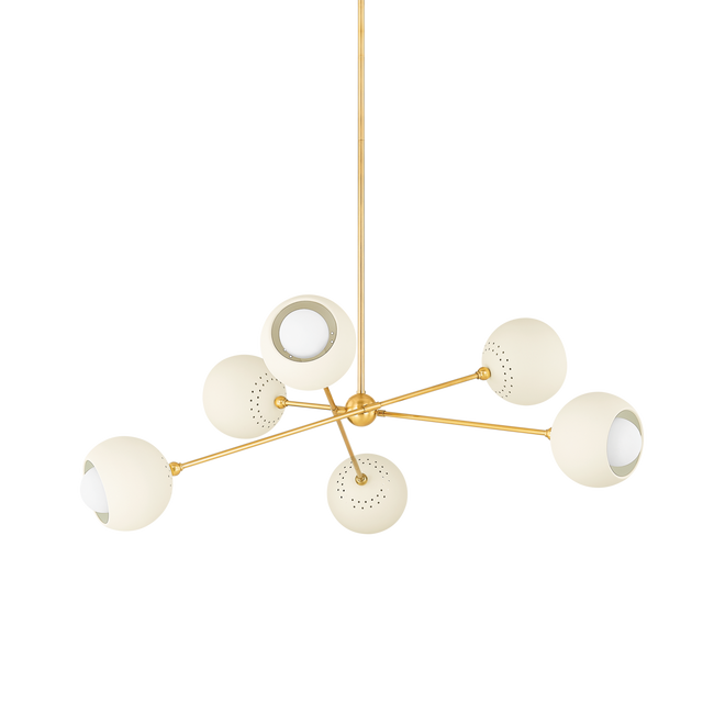 Mitzi SAYLOR AGED BRASS/SOFT CREAM 40W x 19.5H Chandelier