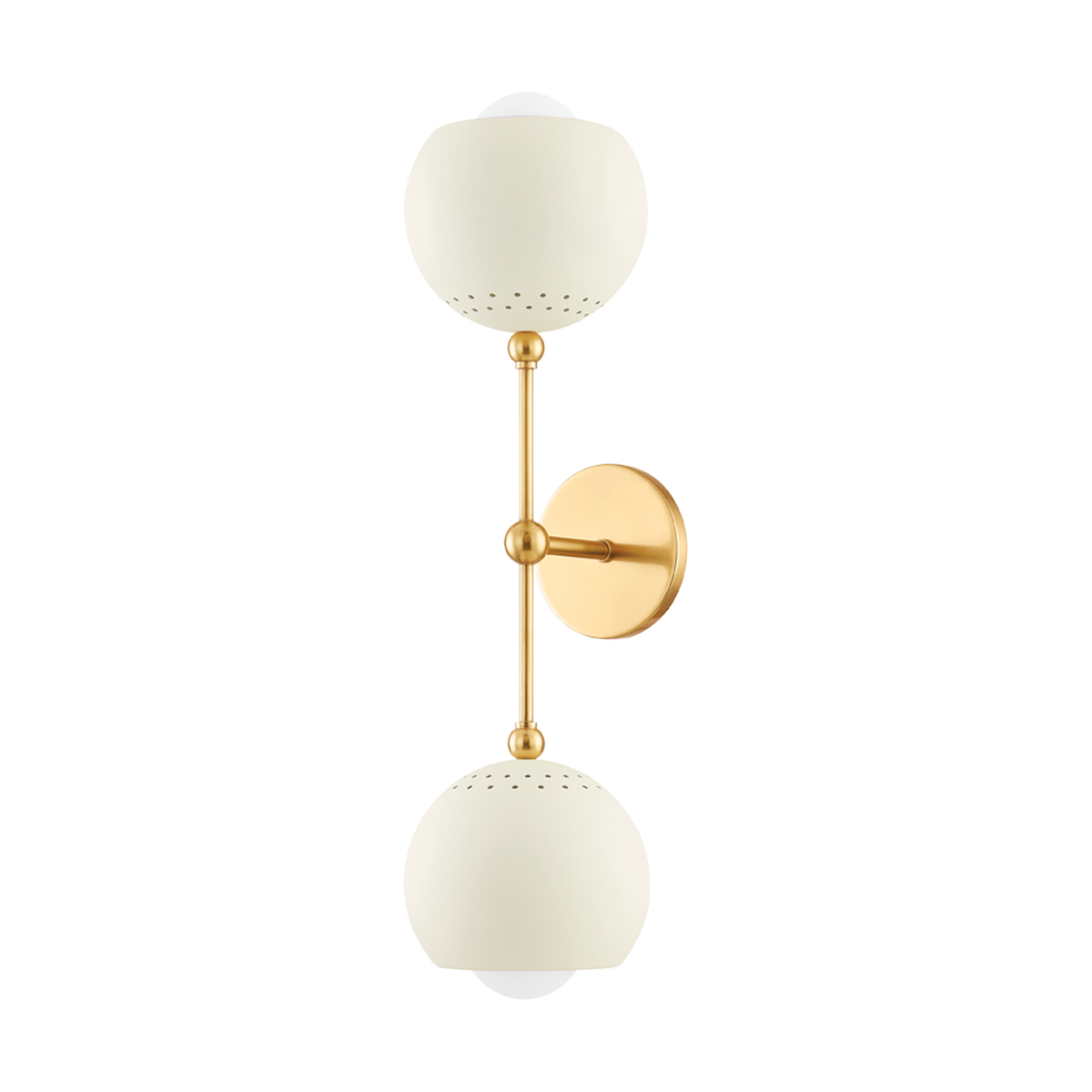 Mitzi SAYLOR AGED BRASS/SOFT CREAM 6.25W x 23.25H Wall Sconce