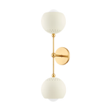 Mitzi SAYLOR AGED BRASS/SOFT CREAM 6.25W x 23.25H Wall Sconce