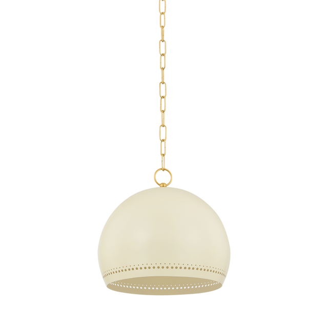 Mitzi ETNA AGED BRASS/SOFT CREAM 13.5W x 11.75H Pendant