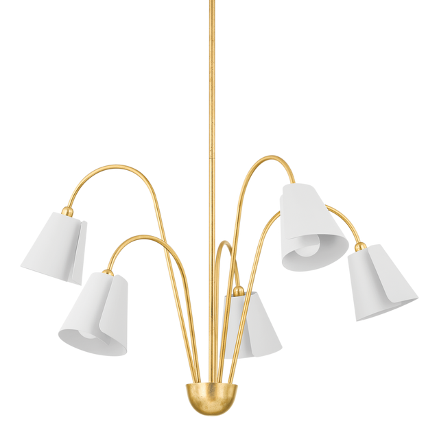 Mitzi LILA GOLD LEAF/TEXTURED ON WHITE COMBO 30.25W x 22.25H Chandelier
