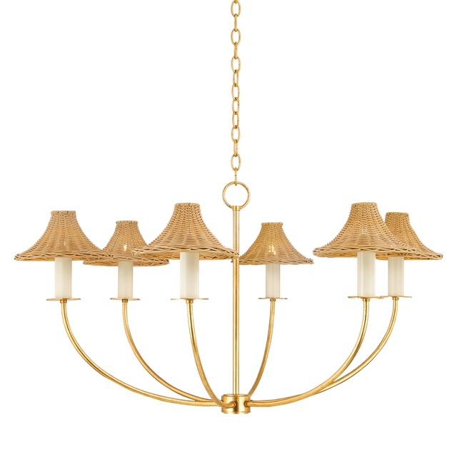 Mitzi TWILA Vintage Gold Leaf 40.25W x 22.25H Chandelier