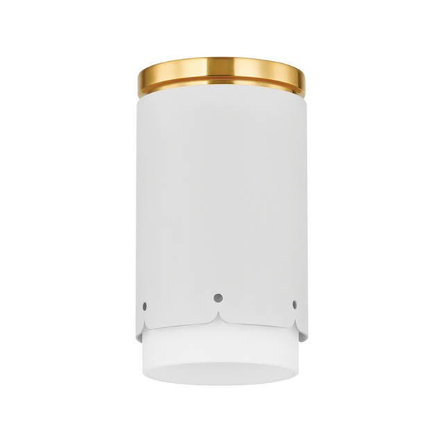 Mitzi ASA AGED BRASS/SOFT WHITE 4.75W x 8.25H Flush Mount