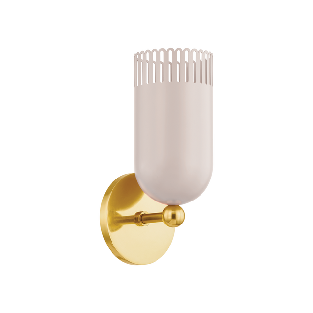 Mitzi Liba Aged Brass/Soft Peignoir 4.75W x 10.25H Wall Sconce