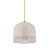 Mitzi Liba Aged Brass/Soft Peignoir 9.75W x 9.5H Pendant