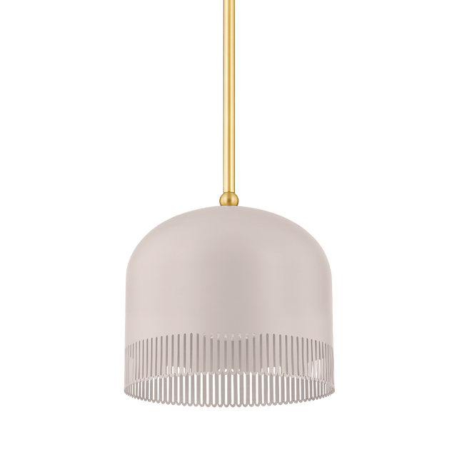 Mitzi Liba Aged Brass/Soft Peignoir 9.75W x 9.5H Pendant