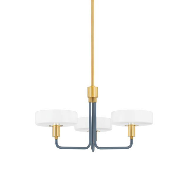 Mitzi Aston Aged Brass/Slate Blue 24.25W x 12.25H Chandelier