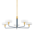 Mitzi Aston Aged Brass/Slate Blue 39W x 14.75H Chandelier