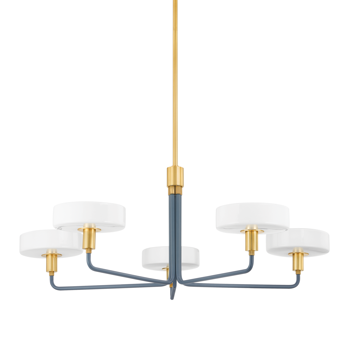 Mitzi Aston Aged Brass/Slate Blue 39W x 14.75H Chandelier