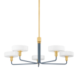 Mitzi Aston Aged Brass/Slate Blue 39W x 14.75H Chandelier