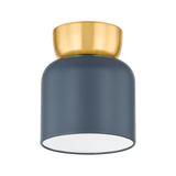Mitzi Batya Aged Brass/Slate Blue 6.25W x 7.5H Flush Mount