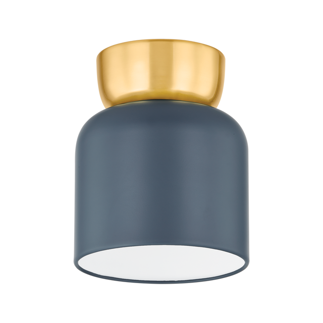Mitzi Batya Aged Brass/Slate Blue 6.25W x 7.5H Flush Mount