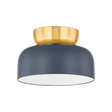 Mitzi Batya Aged Brass/Slate Blue 13W x 8.75H Flush Mount