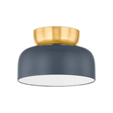 Mitzi Batya Aged Brass/Slate Blue 13W x 8.75H Flush Mount