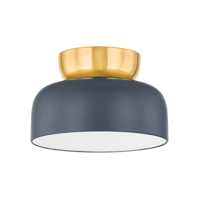 Mitzi Batya Aged Brass/Slate Blue 13W x 8.75H Flush Mount