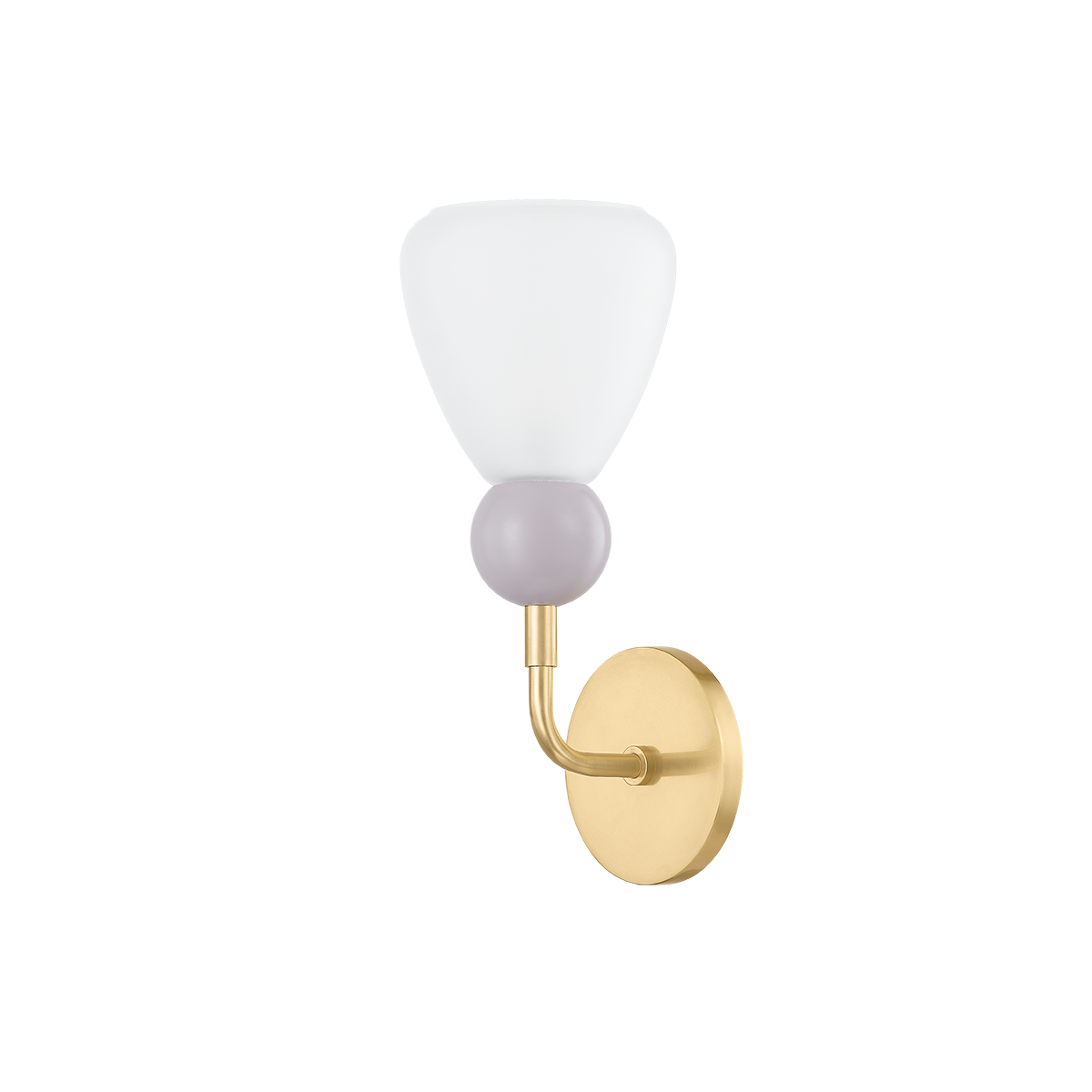 Mitzi DOREEN AGED BRASS/SOFT PEIGNOIR 5.25W x 13.25H Wall Sconce