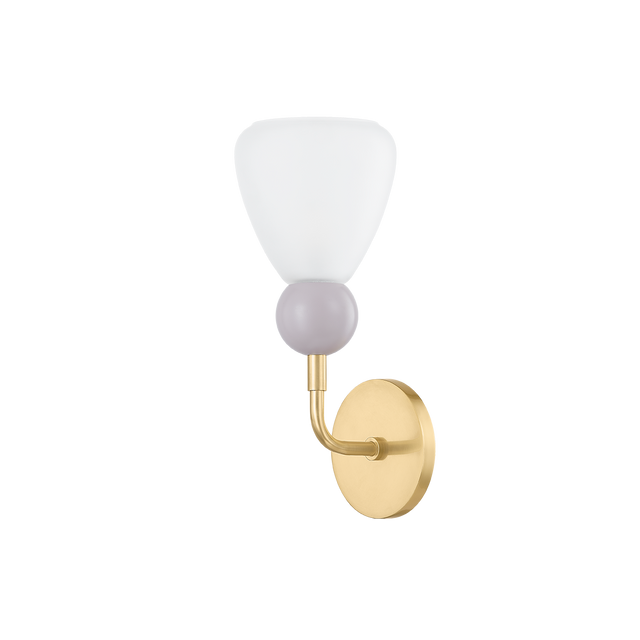 Mitzi DOREEN AGED BRASS/SOFT PEIGNOIR 5.25W x 13.25H Wall Sconce
