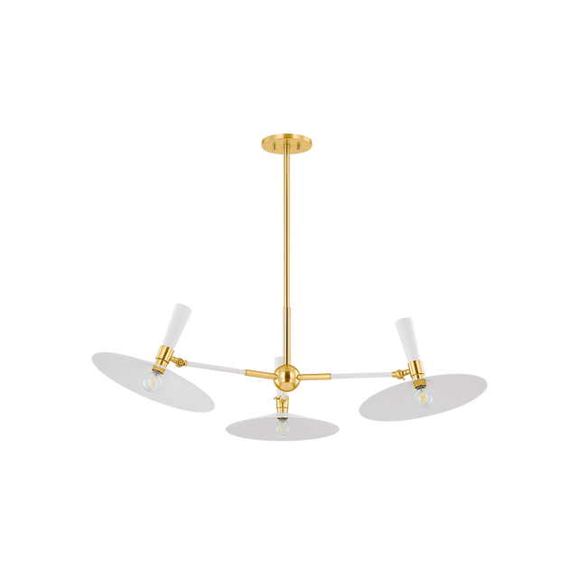 Mitzi MILENA AGED BRASS/SOFT CREAM 42W x 12H Chandelier