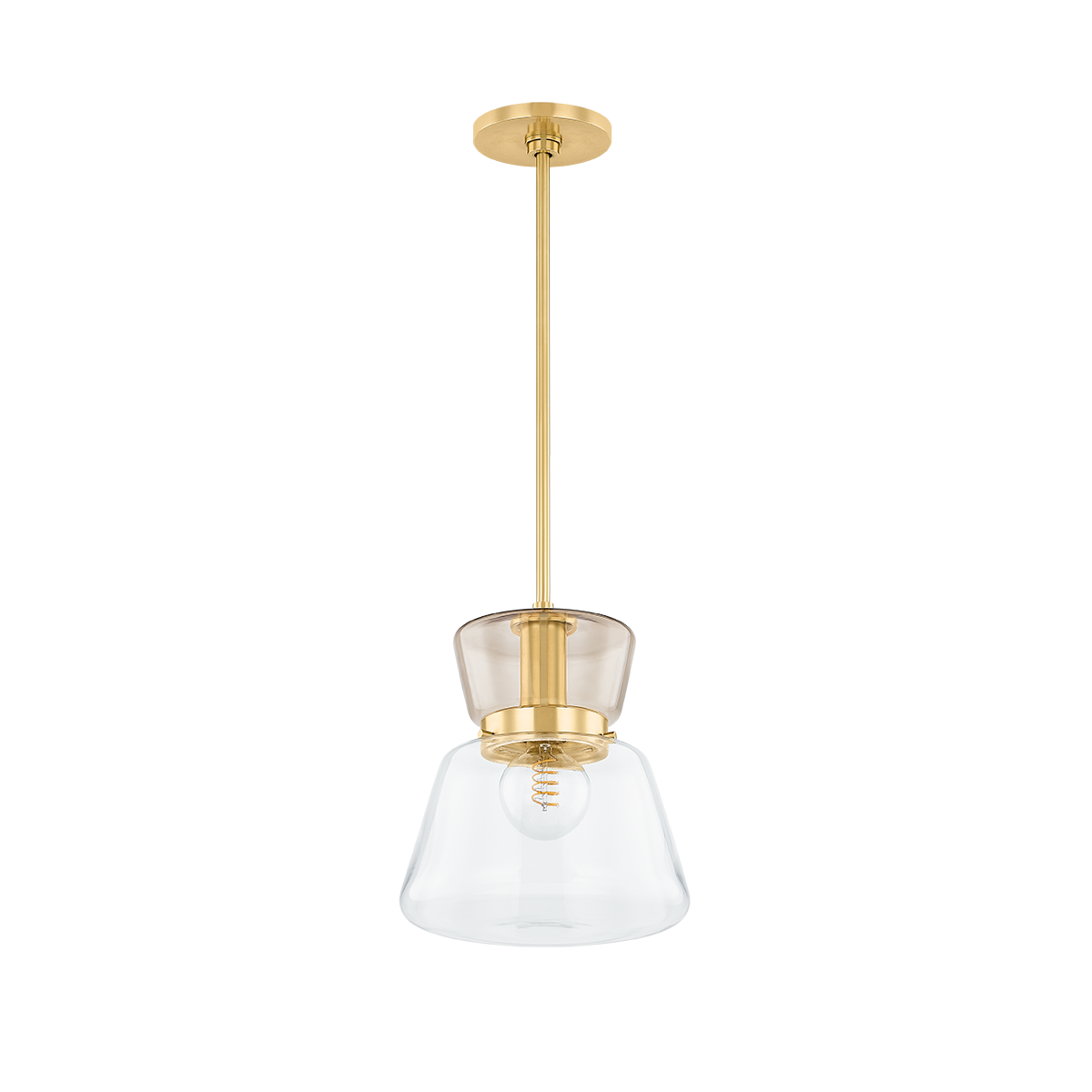 Mitzi ELODIE AGED BRASS 10W x 11.5H Pendant
