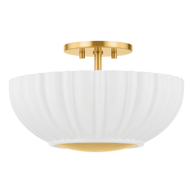 Mitzi Anne Aged Brass 15W x 7.75H Flush Mount