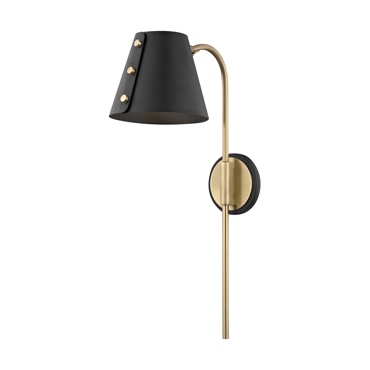 Mitzi Meta Aged Brass/black 6.75W x 22H Wall Sconce