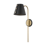 Mitzi Meta Aged Brass/black 6.75W x 22H Wall Sconce