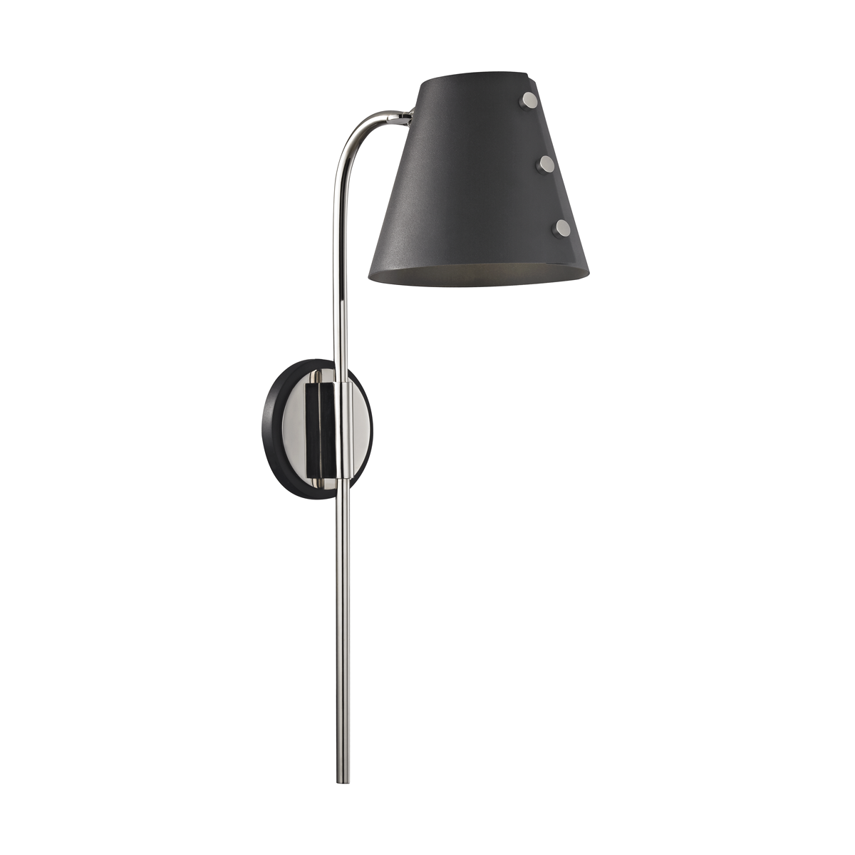 Mitzi Meta Polished Nickel/black 6.75W x 22H Wall Sconce