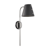 Mitzi Meta Polished Nickel/black 6.75W x 22H Wall Sconce
