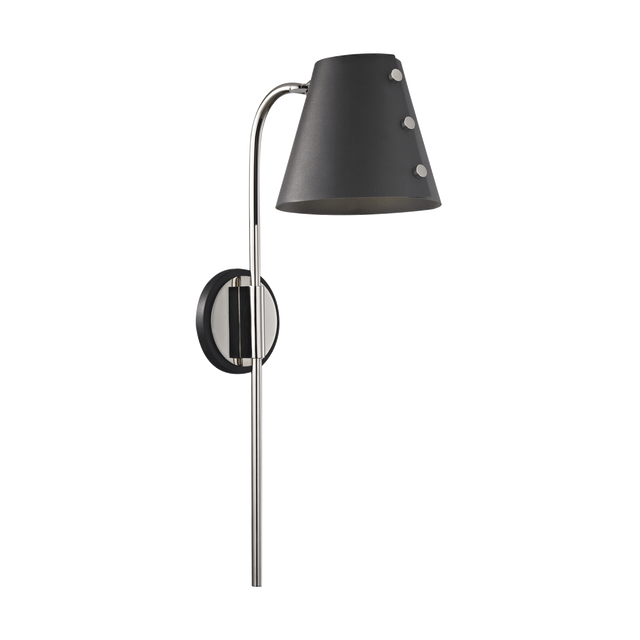 Mitzi Meta Polished Nickel/black 6.75W x 22H Wall Sconce