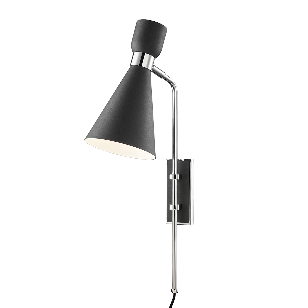 Mitzi Willa Polished Nickel/black 6.25W x 24H Wall Sconce
