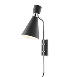 Mitzi Willa Polished Nickel/black 6.25W x 24H Wall Sconce