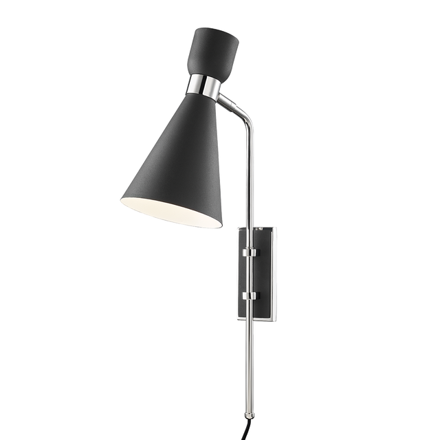 Mitzi Willa Polished Nickel/black 6.25W x 24H Wall Sconce