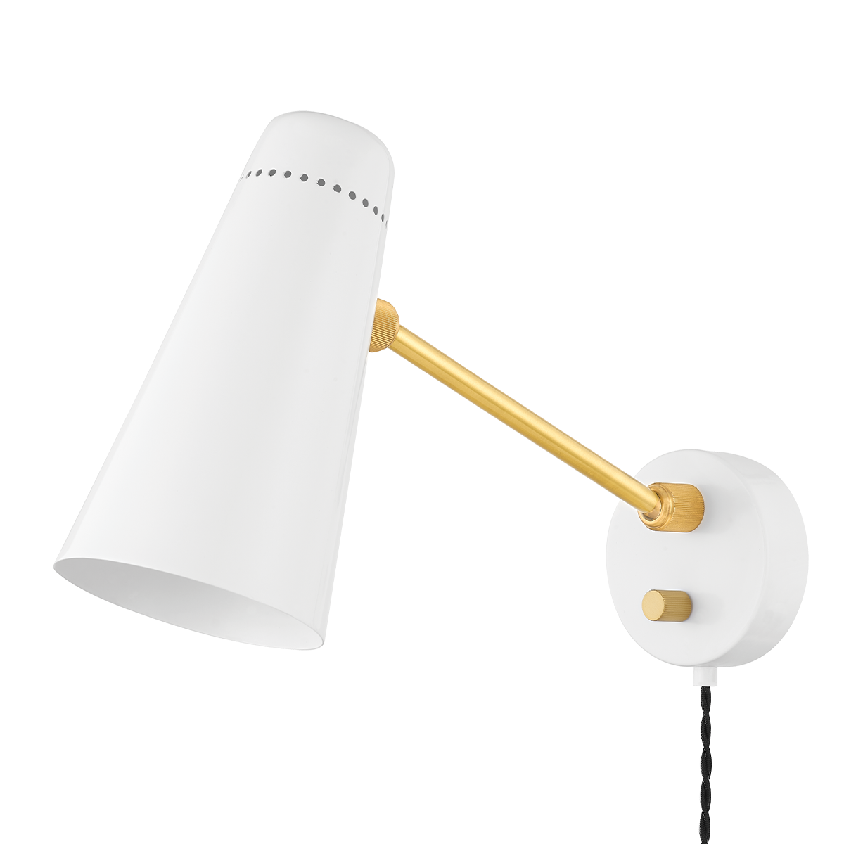 Mitzi ALEX Plug-in Sconce Aged Brass 4.75W x 40L x 9H Wall Sconce