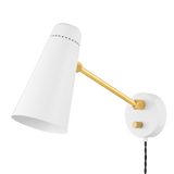 Mitzi ALEX Plug-in Sconce Aged Brass 4.75W x 40L x 9H Wall Sconce