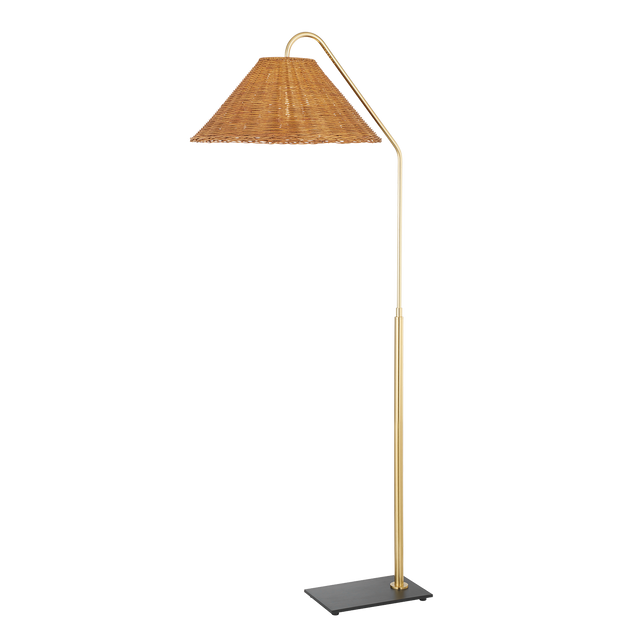 Mitzi Lauren AGED BRASS/TEXTURED BLACK COMBO 19.5W x 25.5L x 60H Floor Lamp
