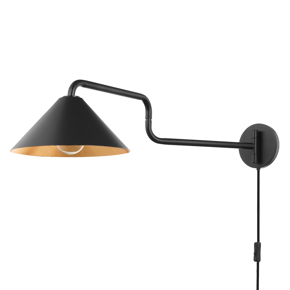 Mitzi Brianna Gold Leaf/soft Black Combo 12W x 8.25H Wall Sconce