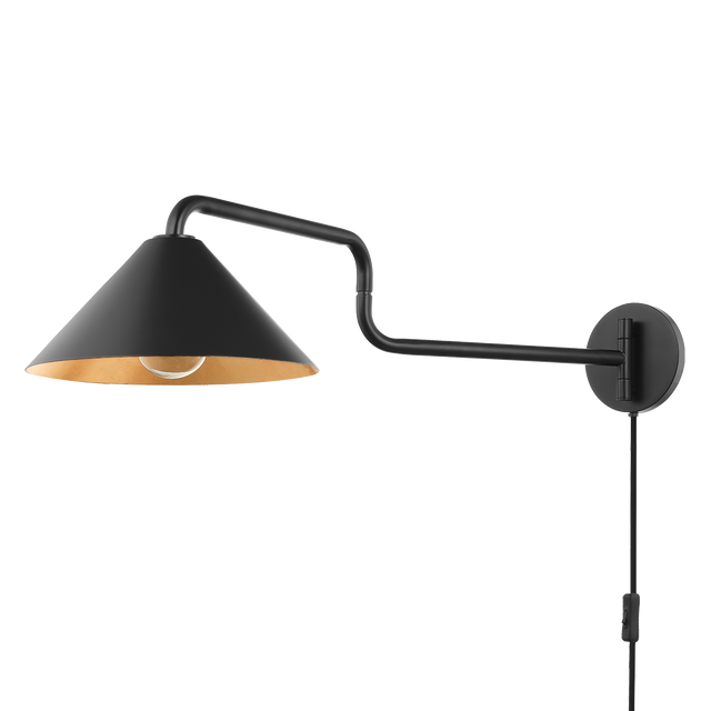Mitzi Brianna Gold Leaf/soft Black Combo 12W x 8.25H Wall Sconce