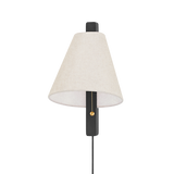Mitzi Ellen AGED BRASS/WOOD CHARRED ASH 9.75W x 15.5H Wall Sconce